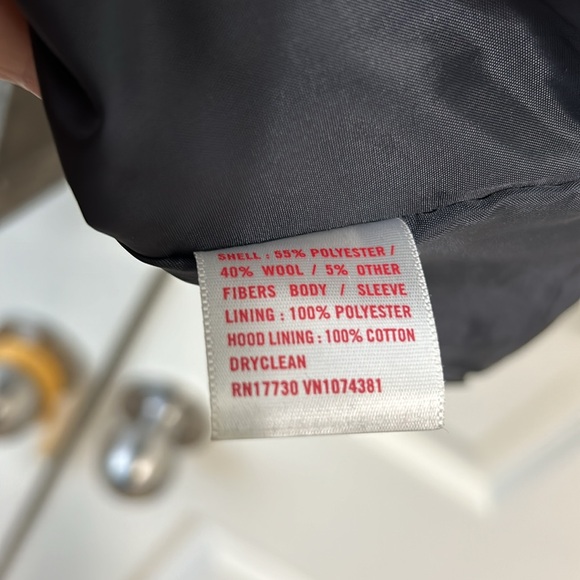 Mossimo Supply Hooded Pullover Jacket Wool Blend Plaid Toggle Buttons Womens - Picture 9 of 9